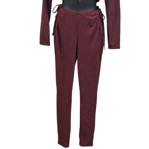 Savage X Fenty Rianna Sleep & Shine Set in Metallic Maroon - Picture 7 of 12